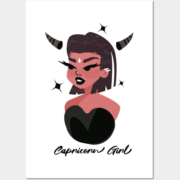 Capricorn Girl Zodiac Sign Astrology Wall Art by Science Puns